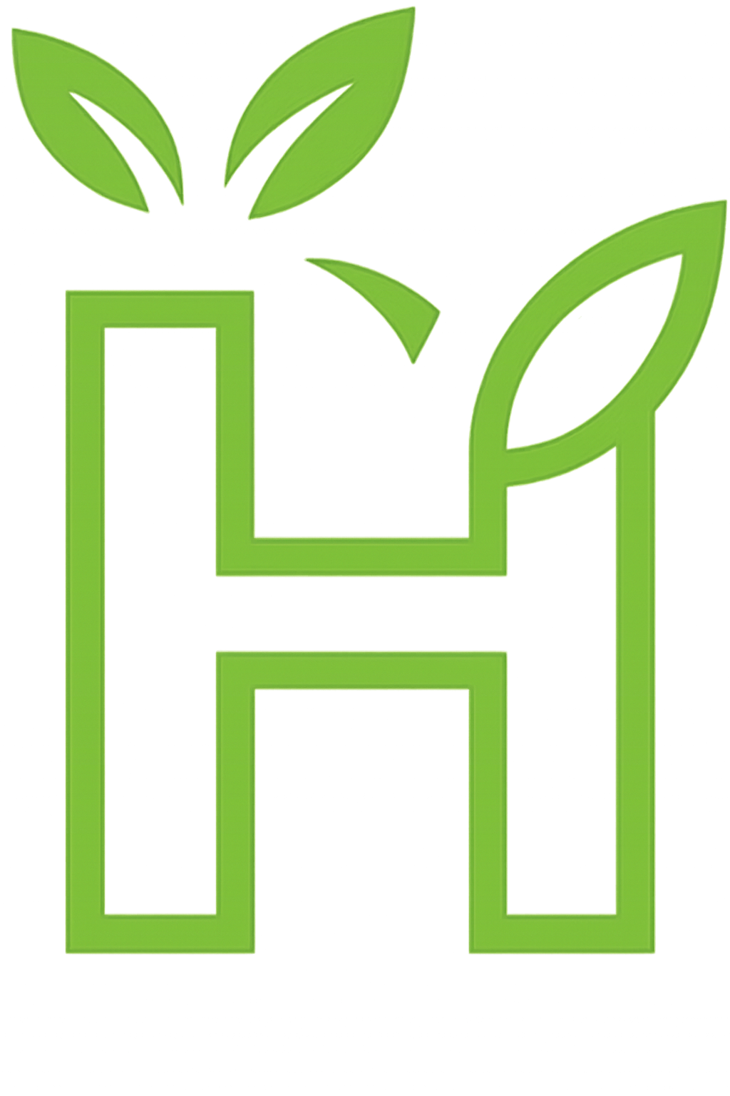 Logo von Herting Hausmeisterservice – grünes H mit Blättern, Symbol für Natur und Nachhaltigkeit